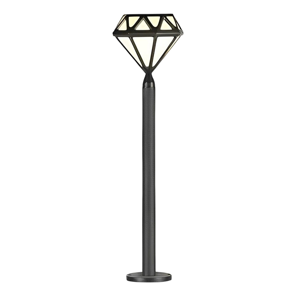 Modern Black Geometric LED Garden Pathway Light Waterproof Outdoor Aluminum Bollard Lamp