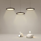 Modern Black Geometric LED Pendant Light 3 Piece Set for Dining Room and Kitchen Island