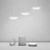 Modern Black Geometric LED Pendant Light 3 Piece Set for Dining Room and Kitchen Island