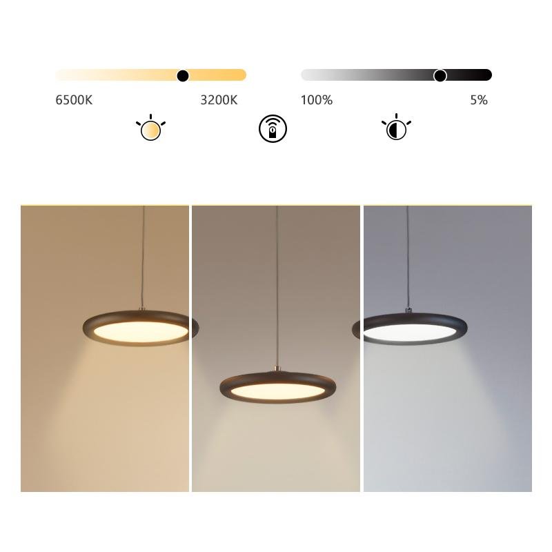 Modern Black Geometric LED Pendant Light 3 Piece Set for Dining Room and Kitchen Island