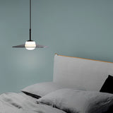 Modern Black Glass UFO LED Pendant Light Nordic Minimalist Chandelier for Kitchen Island