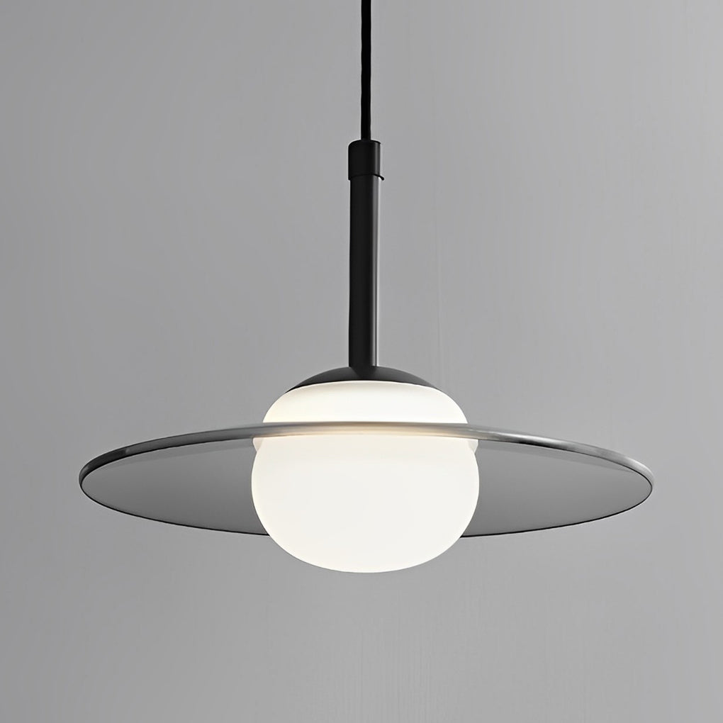 Modern Black Glass UFO LED Pendant Light Nordic Minimalist Chandelier for Kitchen Island