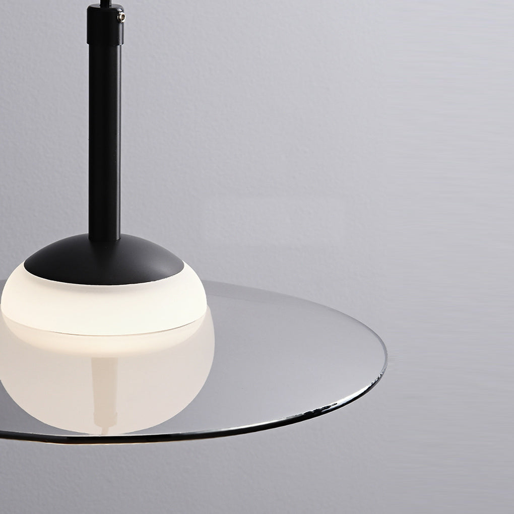 Modern Black Glass UFO LED Pendant Light Nordic Minimalist Chandelier for Kitchen Island
