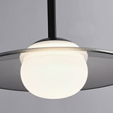 Modern Black Glass UFO LED Pendant Light Nordic Minimalist Chandelier for Kitchen Island