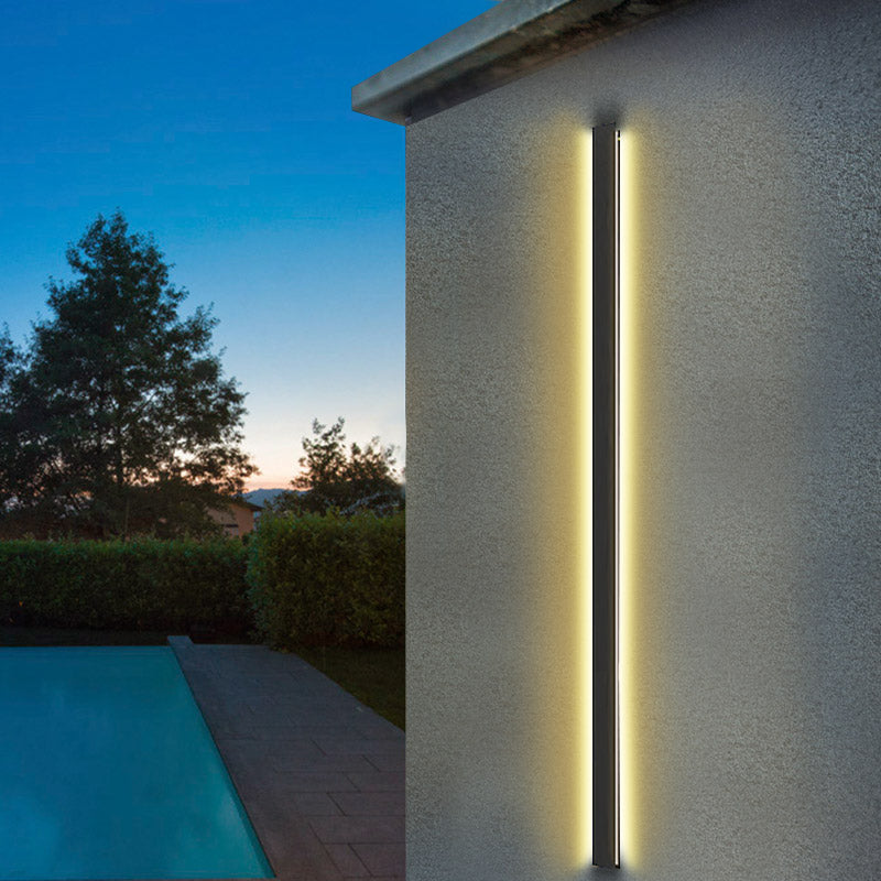 Modern Black IP65 Waterproof LED Long Strip Outdoor Wall Sconce for Porch and Exterior Lighting