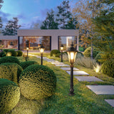 Modern Black Iron Landscape Post Light Waterproof Outdoor Garden Pathway Pedestal Lamp
