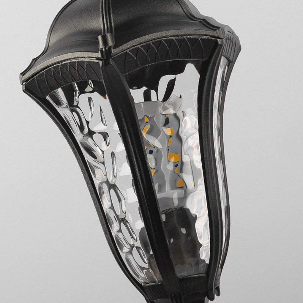 Modern Black Iron Landscape Post Light Waterproof Outdoor Garden Pathway Pedestal Lamp