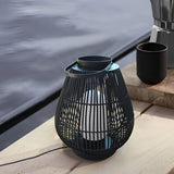 Modern Black Iron Woven Outdoor Lantern Portable Garden Patio Pillar Lamp for Table Ground