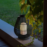 Modern Black Iron Woven Outdoor Lantern Portable Garden Patio Pillar Lamp for Table Ground