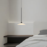 Modern Black LED Cone Pendant Light with White Acrylic Shade and Adjustable Cord 5W