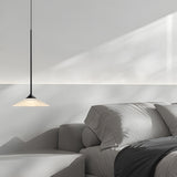 Modern Black LED Cone Pendant Light with White Acrylic Shade and Adjustable Cord 5W