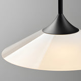 Modern Black LED Cone Pendant Light with White Acrylic Shade and Adjustable Cord 5W