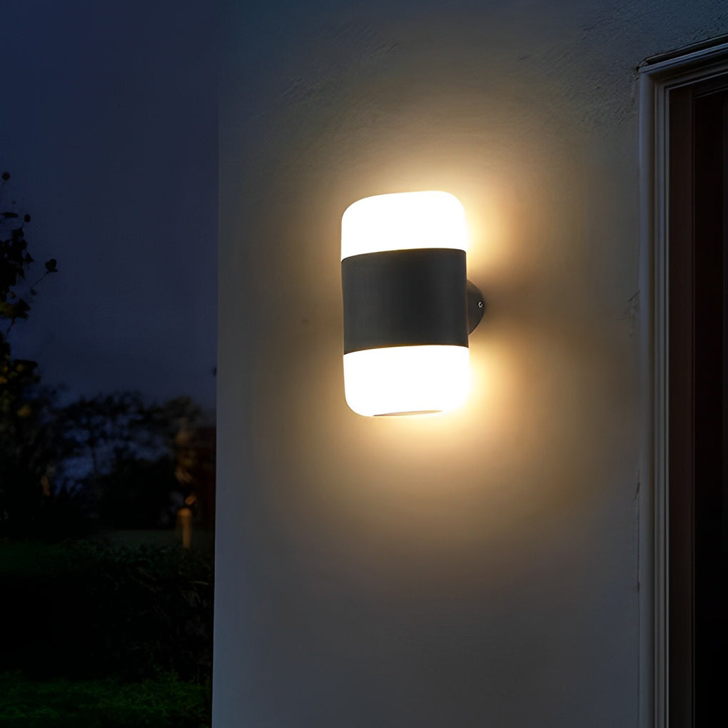 Modern Black LED Exterior Wall Sconce Waterproof Up and Down Outdoor Light Fixture