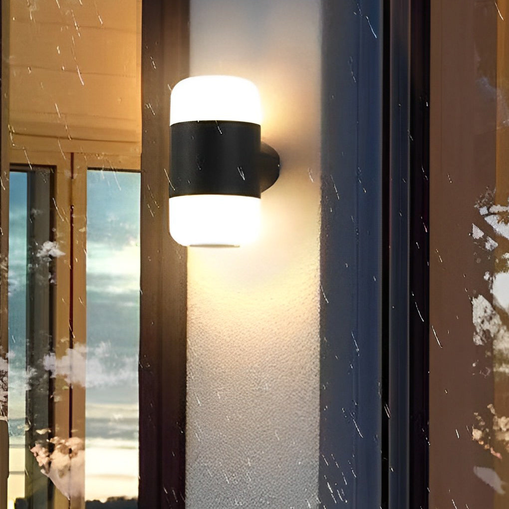 Modern Black LED Exterior Wall Sconce Waterproof Up and Down Outdoor Light Fixture