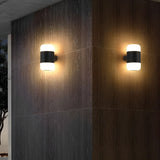 Modern Black LED Exterior Wall Sconce Waterproof Up and Down Outdoor Light Fixture