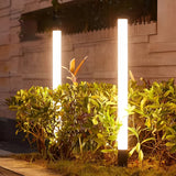 Modern Black LED Outdoor Garden Pathway Light Cylindrical Waterproof Acrylic Post Lamp
