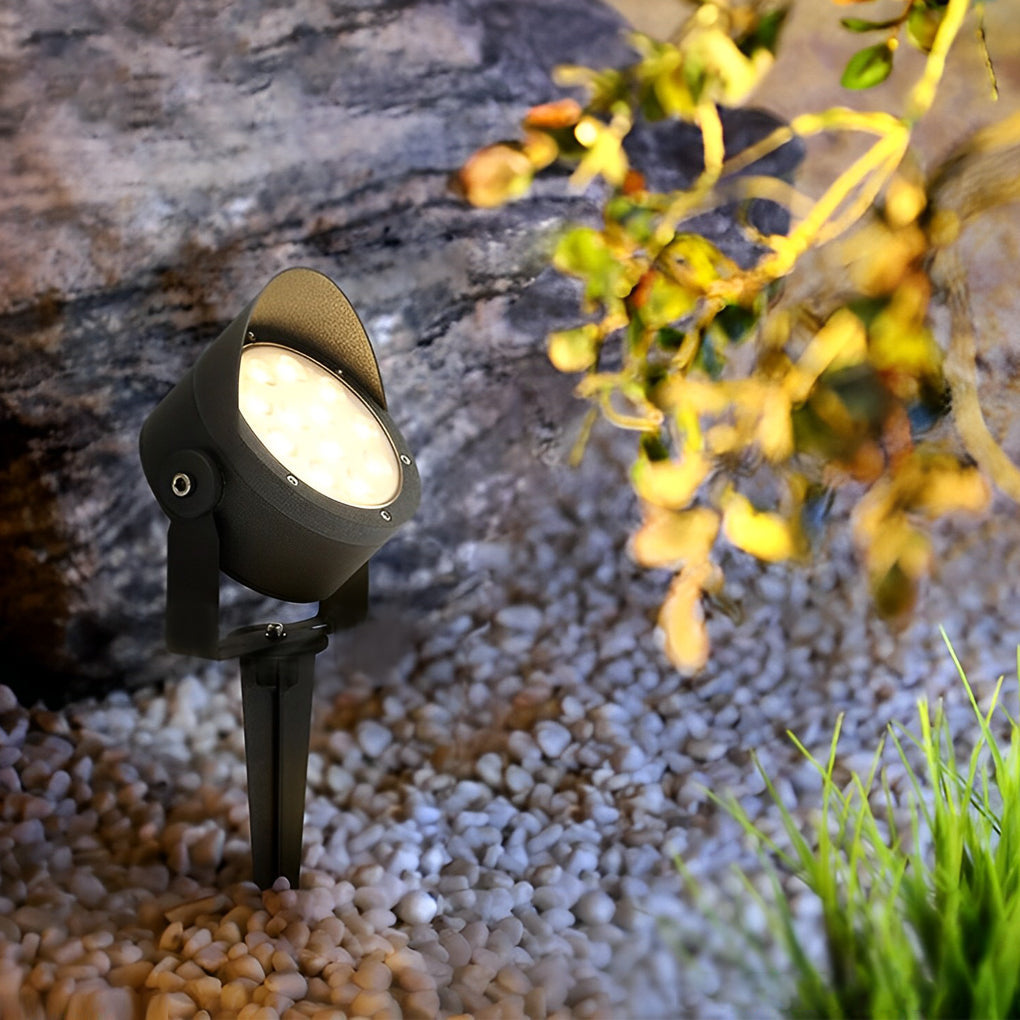 Modern Black LED Outdoor Landscape Spotlight 24W Adjustable IP65 Waterproof Yard Light