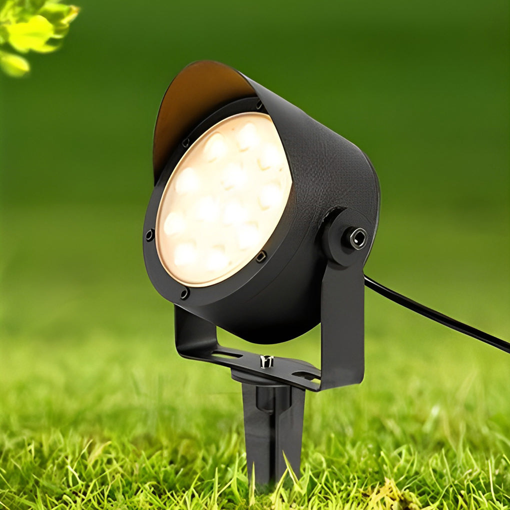 Modern Black LED Outdoor Landscape Spotlight 24W Adjustable IP65 Waterproof Yard Light