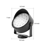 Modern Black LED Outdoor Landscape Spotlight 24W Adjustable IP65 Waterproof Yard Light