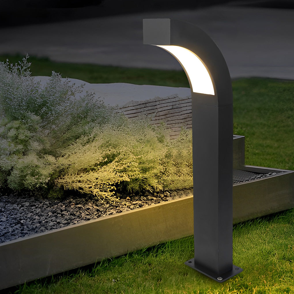 Modern Black LED Outdoor Path Light IP65 Waterproof Aluminum Landscape Lighting 24 Inch