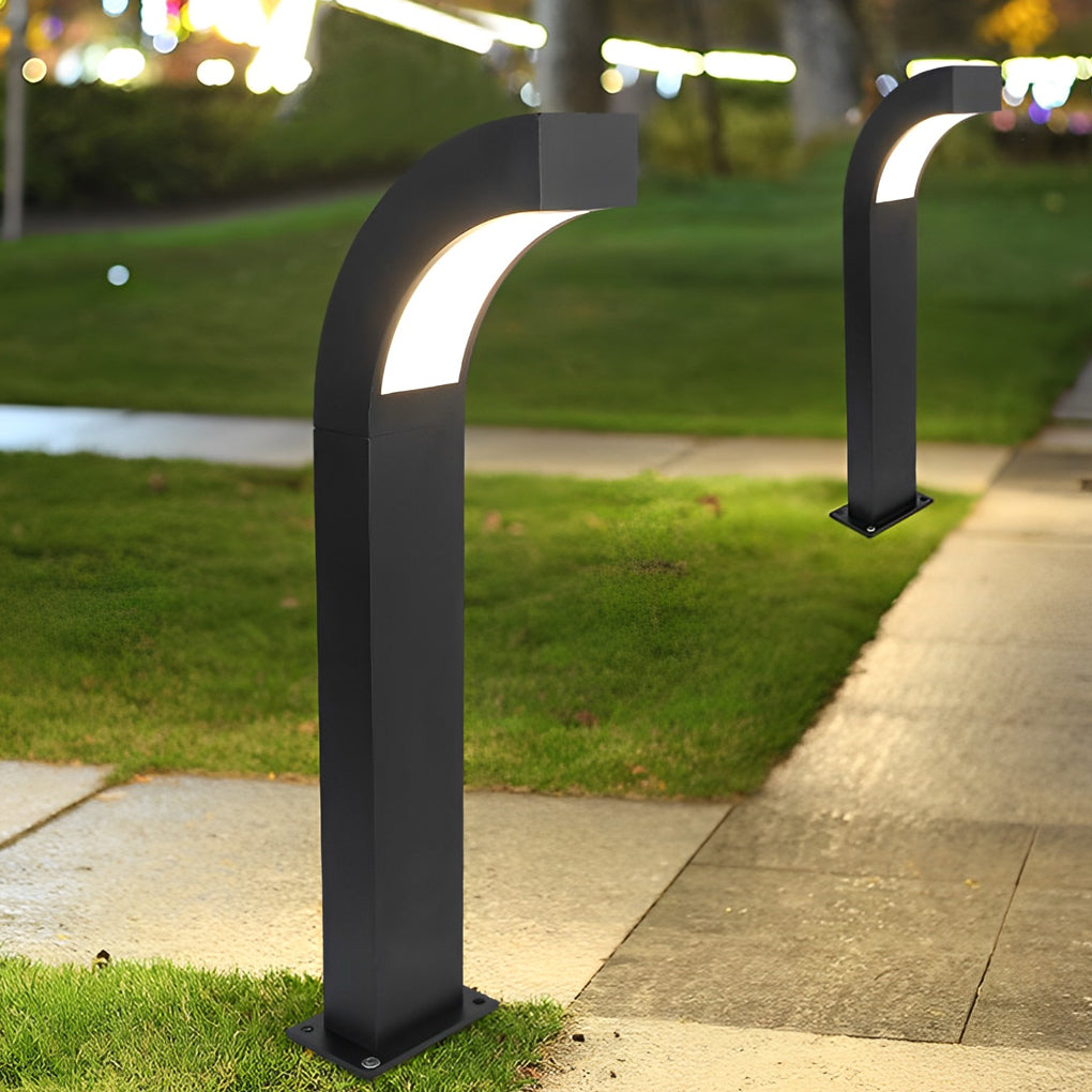 Modern Black LED Outdoor Path Light IP65 Waterproof Aluminum Landscape Lighting 24 Inch