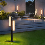 Modern Black LED Outdoor Pathway Light Waterproof Stainless Steel Garden Lawn Bollard Lamp