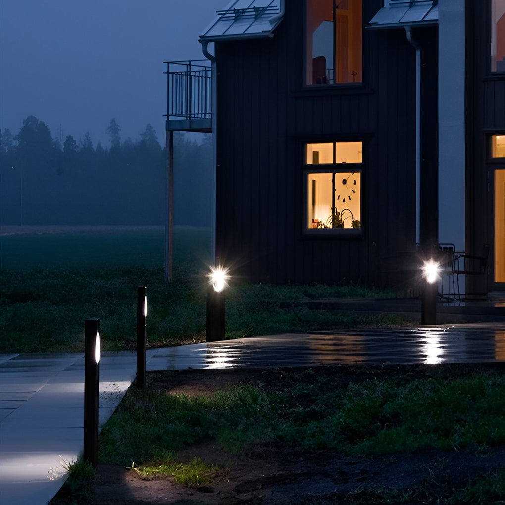 Modern Black LED Outdoor Pathway Lighting 7W Waterproof Landscape Post Lights for Garden and Villa