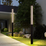 Modern Black LED Outdoor Pole Light Waterproof Minimalist Garden Yard Lamp Post for Villa