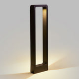 Modern Black LED Outdoor Post Light Waterproof Rectangular Bollard Lamp for Garden Pathway