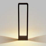 Modern Black LED Outdoor Post Light Waterproof Rectangular Bollard Lamp for Garden Pathway
