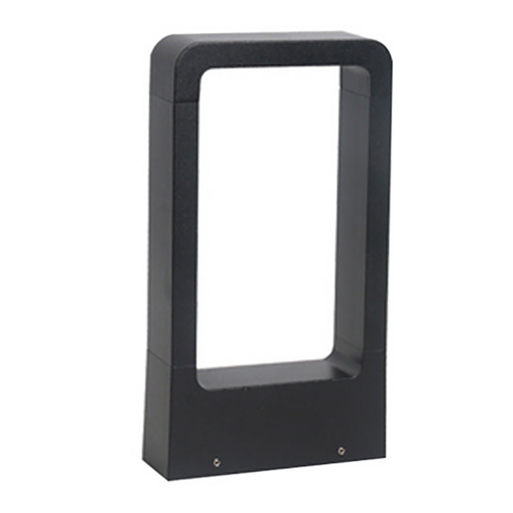 Modern Black LED Outdoor Post Light Waterproof Rectangular Bollard Lamp for Garden Pathway