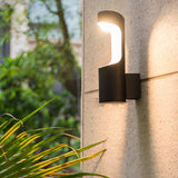 Modern Black LED Outdoor Wall Light Waterproof Aluminum Exterior Sconce for Garden Balcony