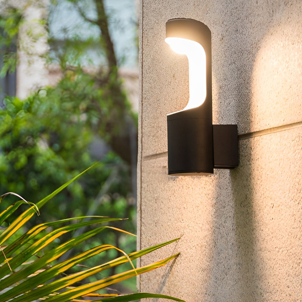 Modern Black LED Outdoor Wall Light Waterproof Aluminum Exterior Sconce for Garden Balcony