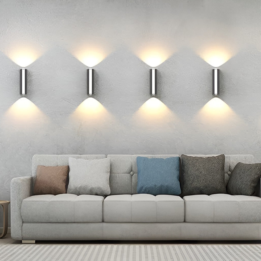 Modern Black LED Outdoor Wall Light Waterproof IP65 Rectangular Up and Down Sconce