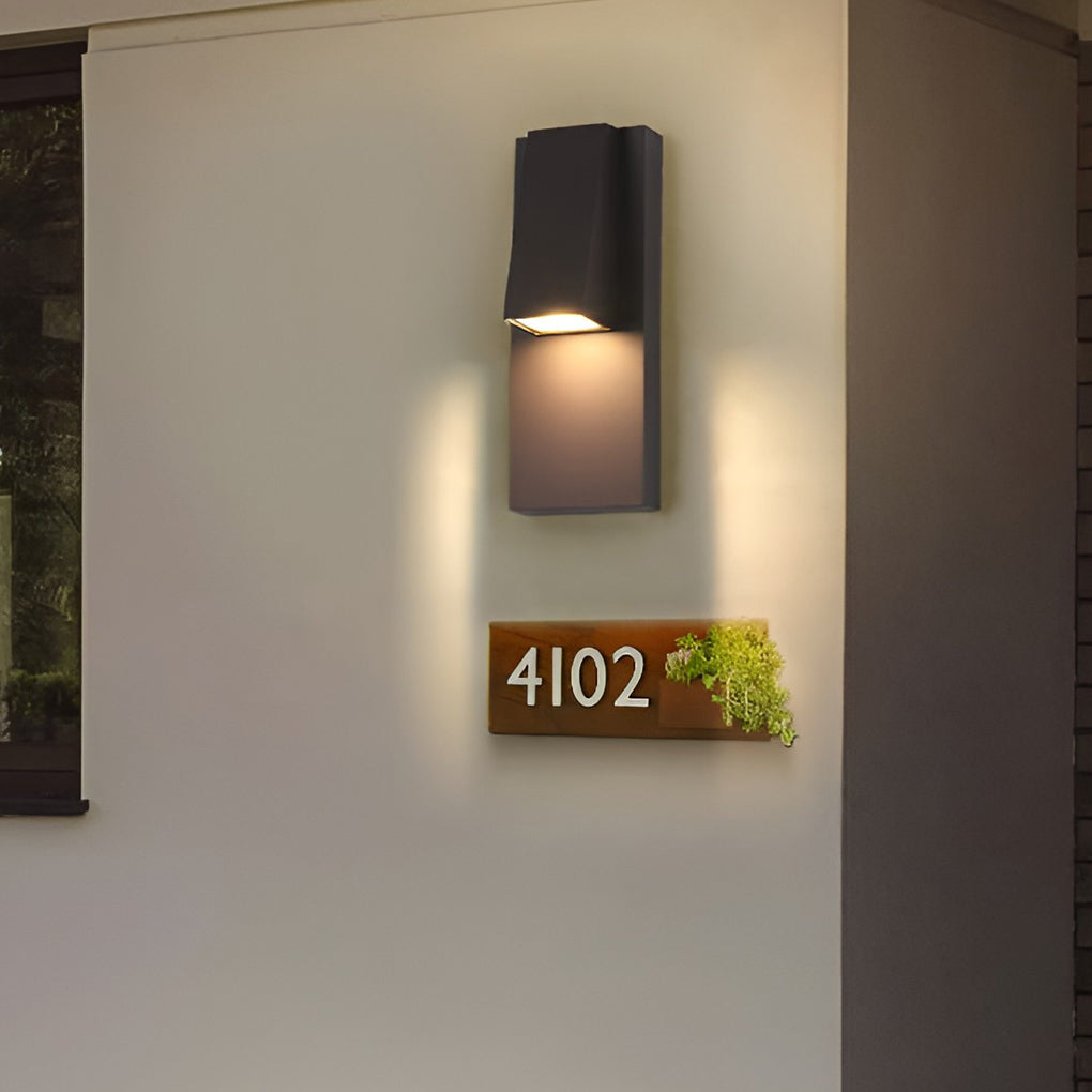 Modern Black LED Outdoor Wall Light Waterproof Rectangle Sconce for Porch and Patio
