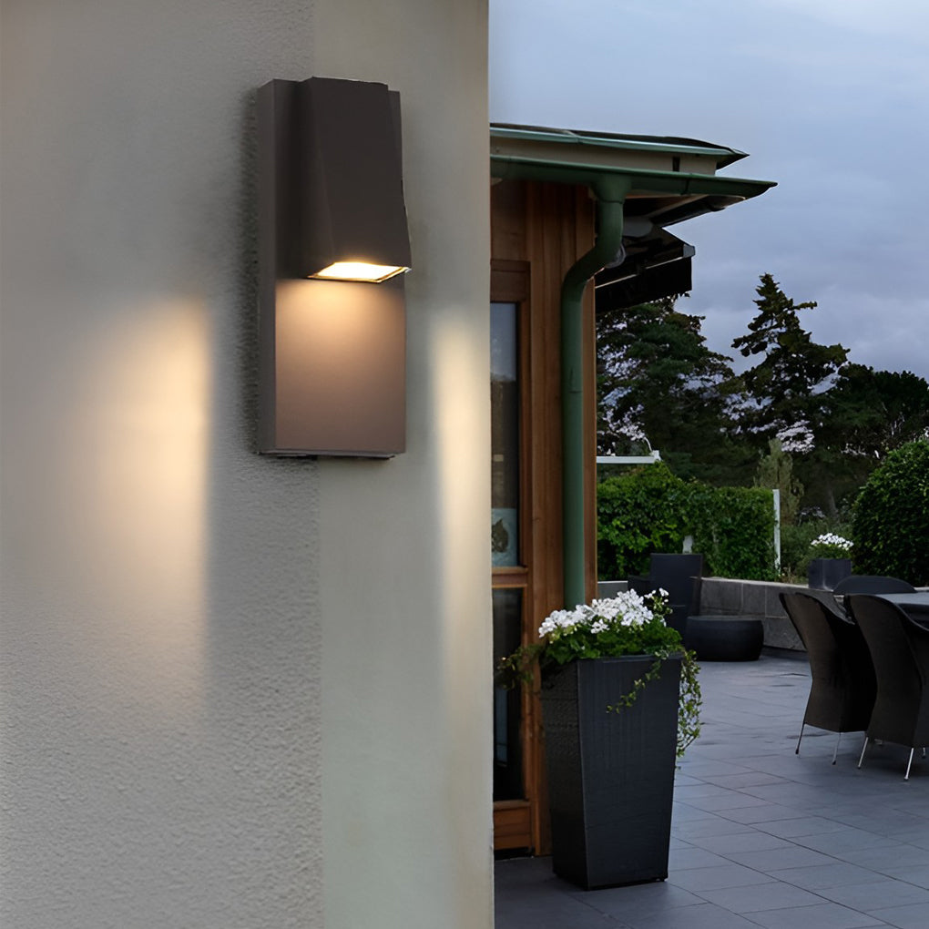 Modern Black LED Outdoor Wall Light Waterproof Rectangle Sconce for Porch and Patio