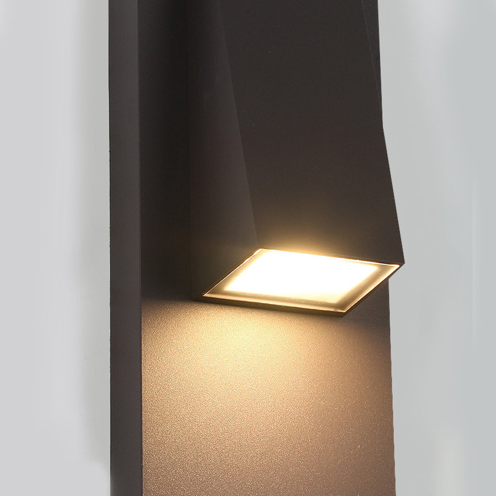 Modern Black LED Outdoor Wall Light Waterproof Rectangle Sconce for Porch and Patio