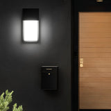 Modern Black LED Outdoor Wall Sconce 10W Waterproof Rectangular Porch Light