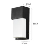 Modern Black LED Outdoor Wall Sconce 10W Waterproof Rectangular Porch Light