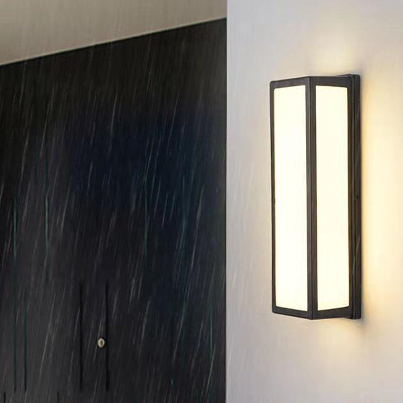 Modern Black LED Outdoor Wall Sconce Waterproof Exterior Minimalist Lighting for Porch and Garden