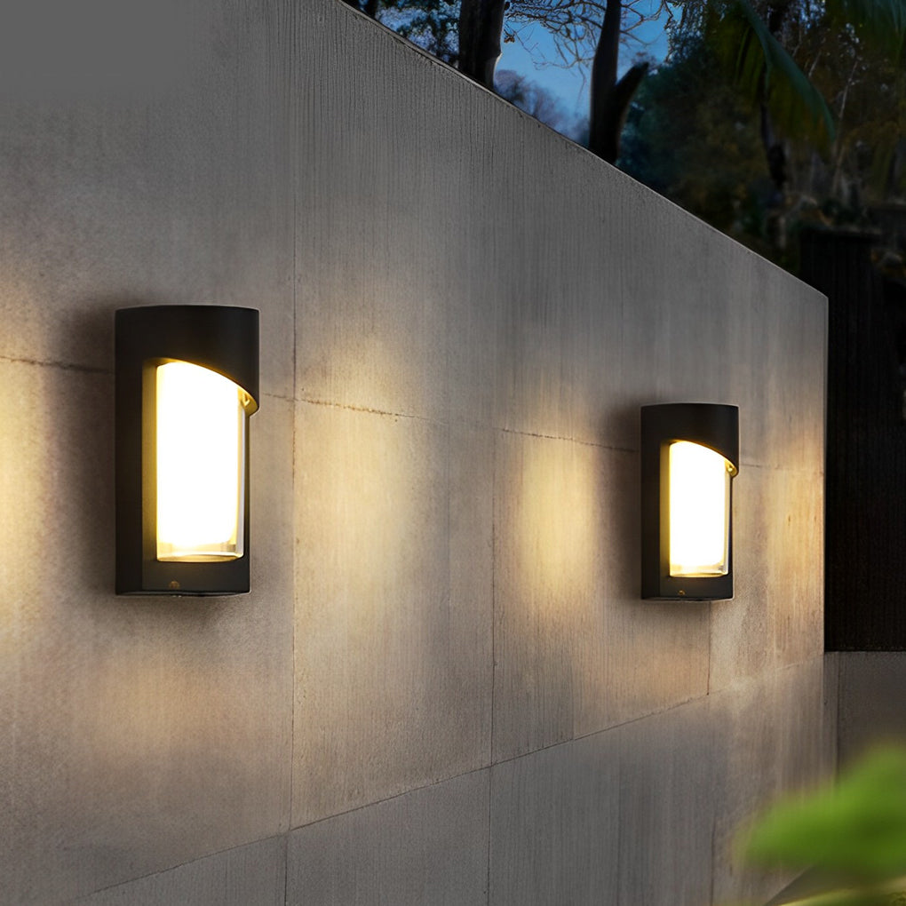 Modern Black LED Outdoor Wall Sconce Waterproof Exterior Porch Light for Balcony and Courtyard