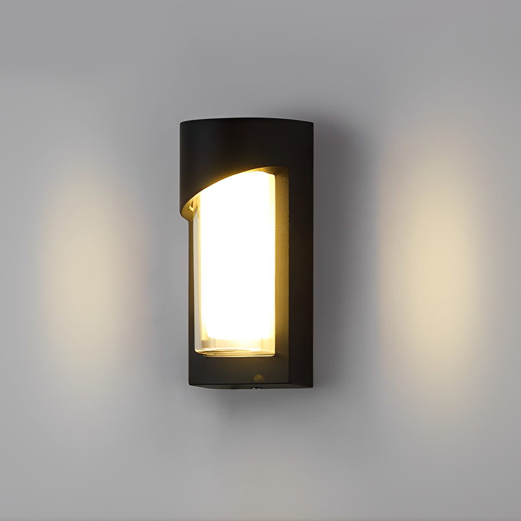 Modern Black LED Outdoor Wall Sconce Waterproof Exterior Porch Light for Balcony and Courtyard