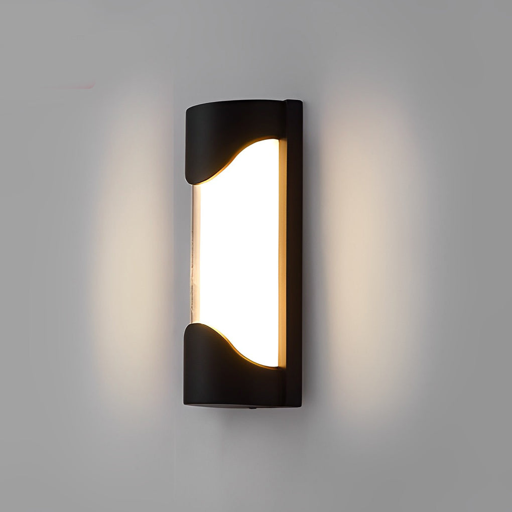 Modern Black LED Outdoor Wall Sconce Waterproof Exterior Porch Light for Balcony and Courtyard