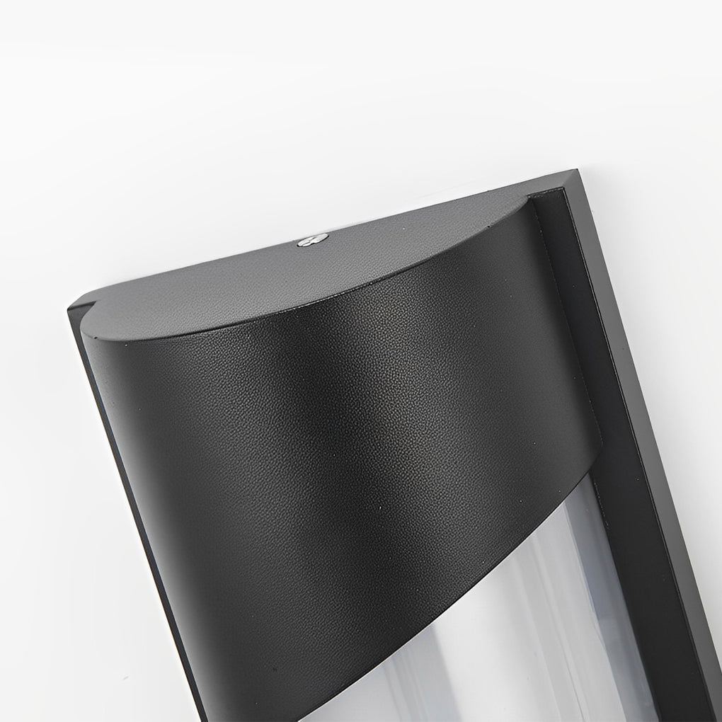 Modern Black LED Outdoor Wall Sconce Waterproof Exterior Porch Light for Balcony and Courtyard