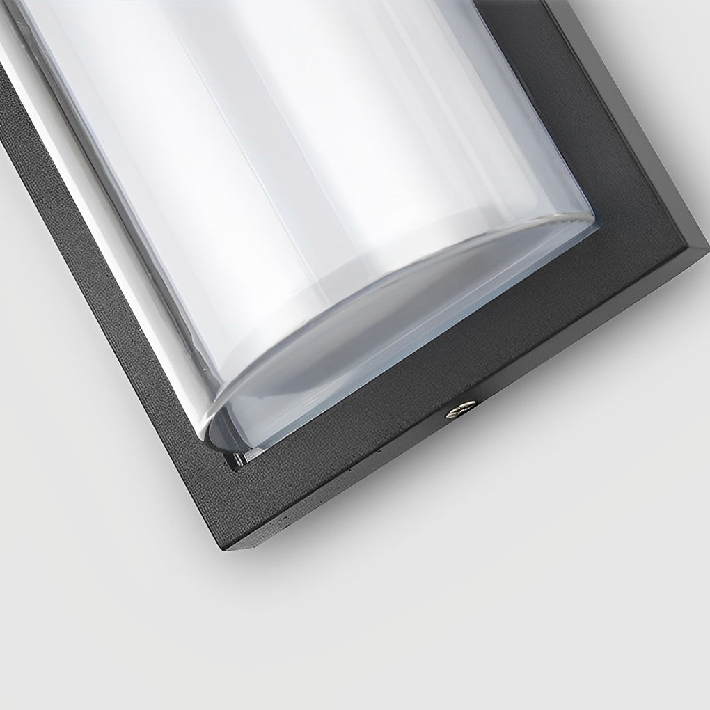 Modern Black LED Outdoor Wall Sconce Waterproof Exterior Porch Light for Balcony and Courtyard