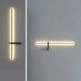 Modern Black LED Outdoor Wall Sconce Waterproof Linear Porch Light for Garden and Patio