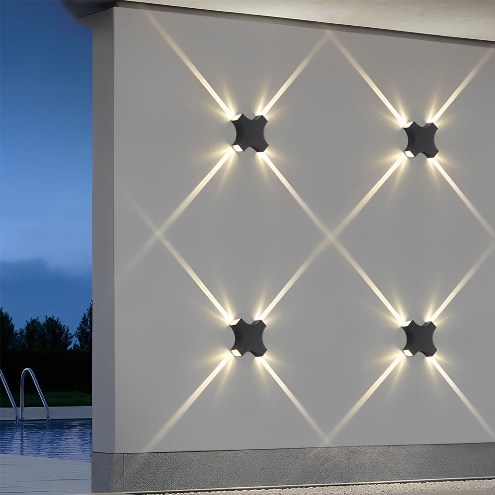 Modern Black LED Outdoor Wall Sconce Waterproof Starlight Decorative Garden Light for Yard and Patio