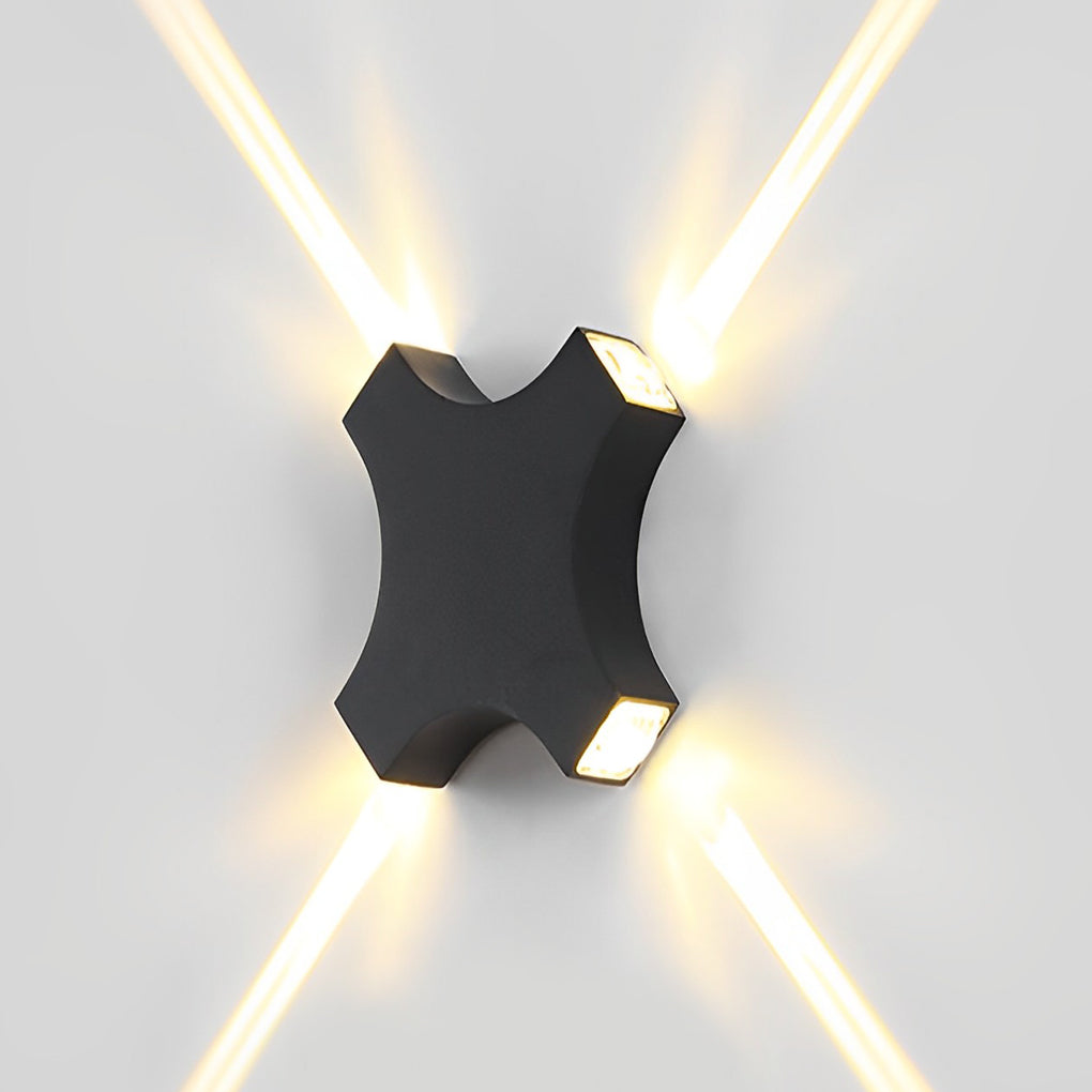 Modern Black LED Outdoor Wall Sconce Waterproof Starlight Decorative Garden Light for Yard and Patio
