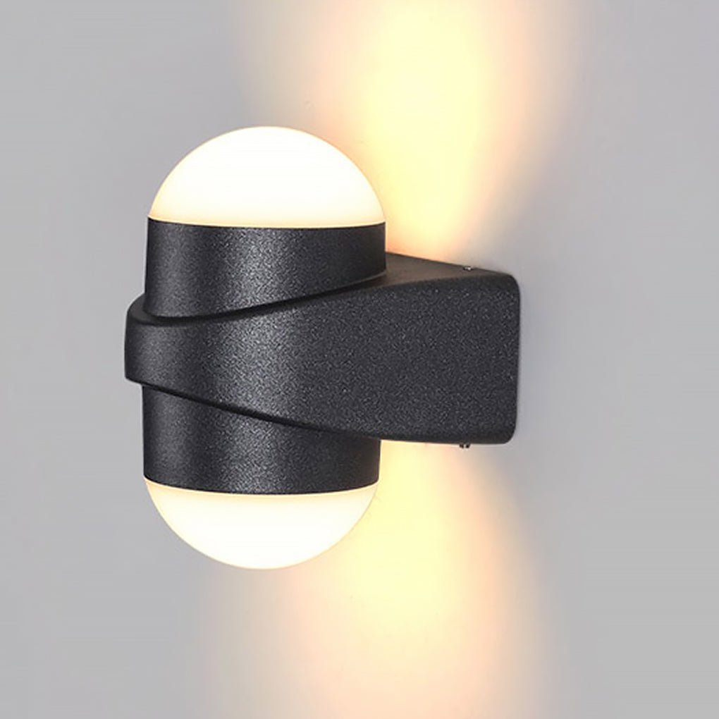 Modern Black LED Outdoor Wall Sconce Waterproof Up and Down Light Fixture for Villa and Patio