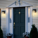 Modern Black LED Outdoor Wall Sconce with Bubble Crystal Shade 10W Waterproof Exterior Light